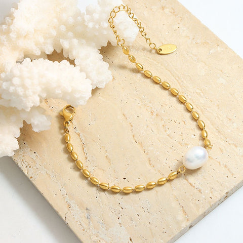 CHAIN PEARL BRACELET