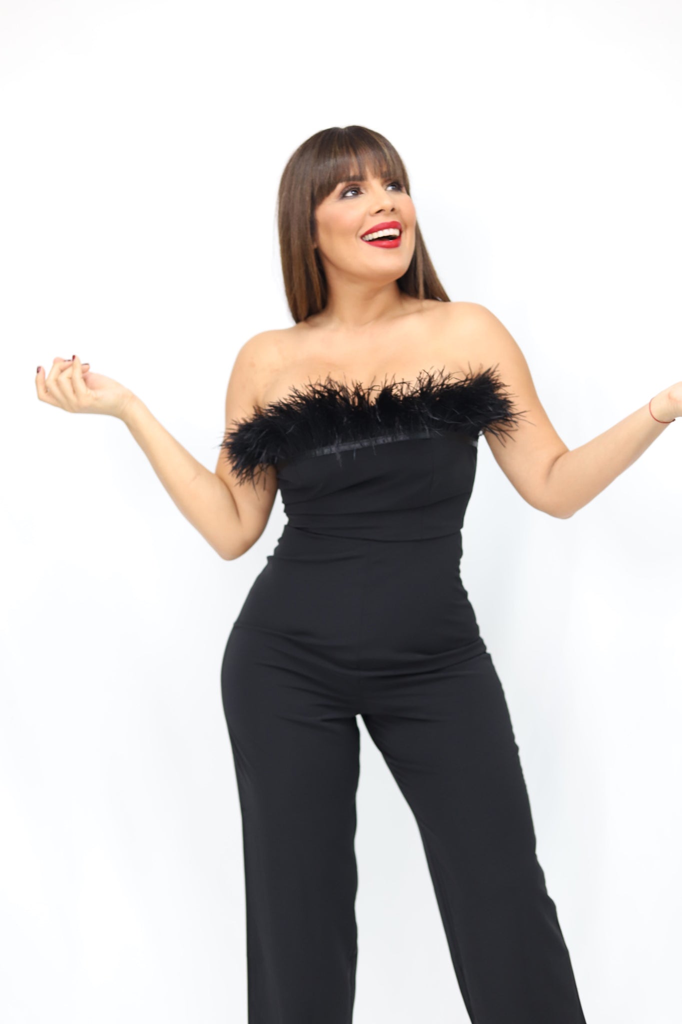 FURRY BLACK JUMPSUIT