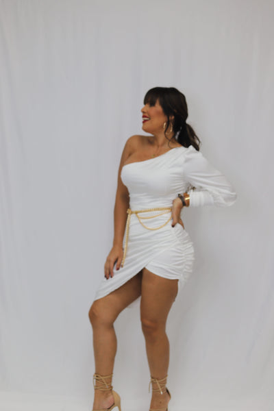SATIN IN DRESS WHITE