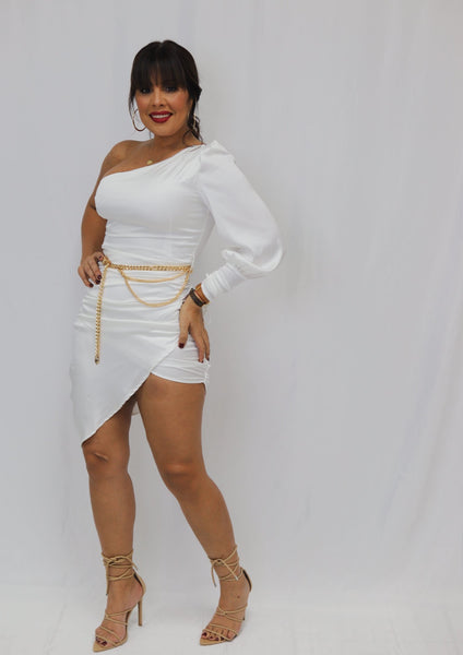 SATIN IN DRESS WHITE